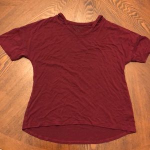 Cotton Maroon Short Sleeve Shirt